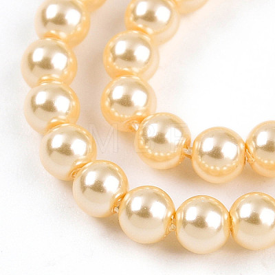 Baking Painted Pearlized Glass Pearl Bead Strands HY-N002-3mm-A09-1