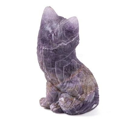 Natural Amethyst Carved Fox Figurines Statues for Home Office Desktop Feng Shui Ornament G-Q172-14D-1