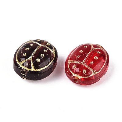 Ladybug Glass Beads GLAA-T025-49M-1