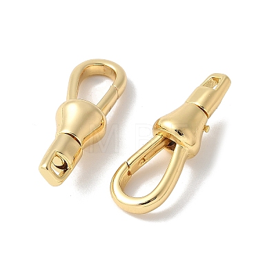 Brass Keychain Clasps KK-F893-18G-1