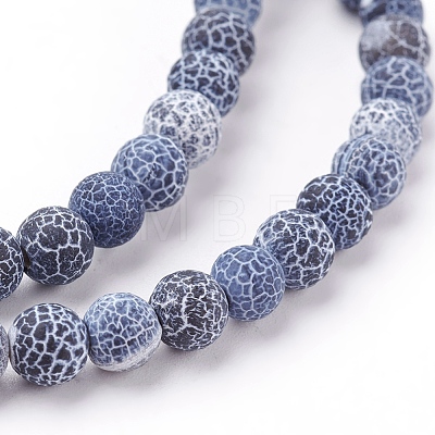 Natural Crackle Agate Beads Strands G-G055-6mm-10-1