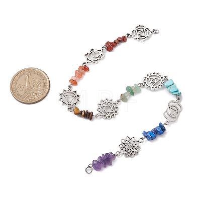 Chakra Natural Red Jasper & Howlite & Tiger Eye & Carnelian & Green Aventurine & Lapis Lazuli & Amethyst Connector Charms FIND-JF00141-02-1