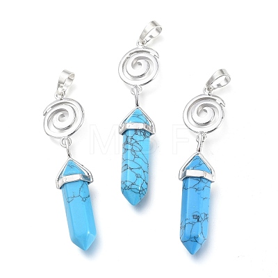 Synthetic Turquoise Pointed Big Pendants G-D0021-01P-05-1