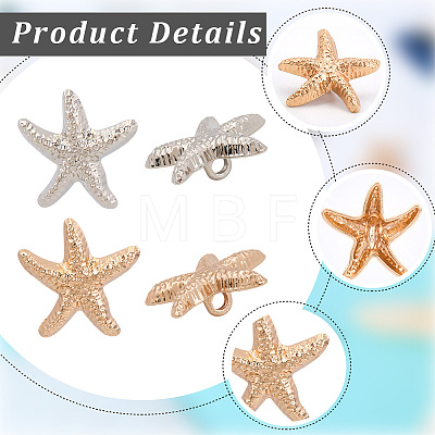 40Pcs 2 Colors Alloy Shank Buttons BUTT-CY0001-11-1
