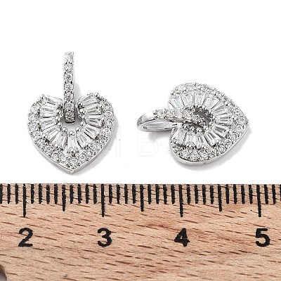 Brass Micro Pave Clear Cubic Zirconia Charms KK-F871-24P-1