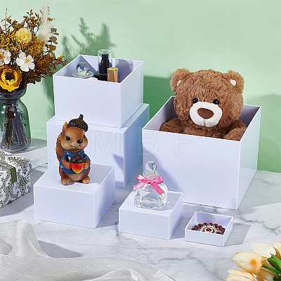 6Pcs 6 Sizes Square Acrylic Packing Box Sets CON-WH0110-302-1