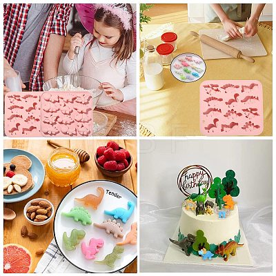 Cartoon Dinosaur Food Grade Silicone Molds DIY-CJC0006-02-1