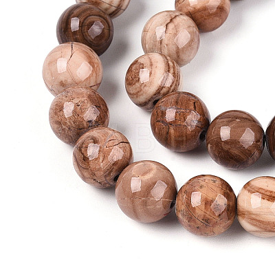 Natural Wood Lace Stone Wooden Jasper Beads Strands G-T143-30A-04-1