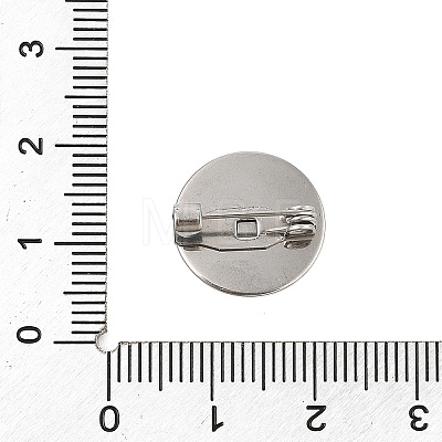 304 Stainless Steel Brooch Cabochon Settings X-STAS-E547-08J-P-1