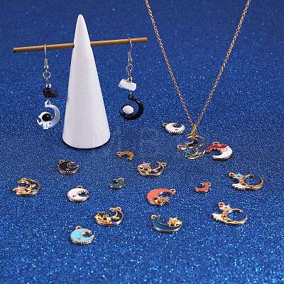 40Pcs 20 Styles Golden Alloy Enamel Pendant sgENAM-SZ0002-11-1