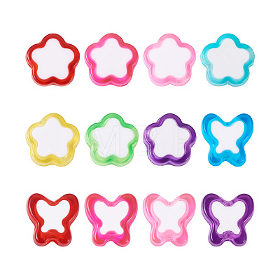 480Pcs 12 Style Transparent Acrylic Beads TACR-BT0001-04-1