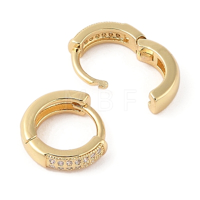 Rack Plating Brass Micro Pave Clear Cubic Zirconia Hoop Earrings for Women EJEW-G394-08C-G-1