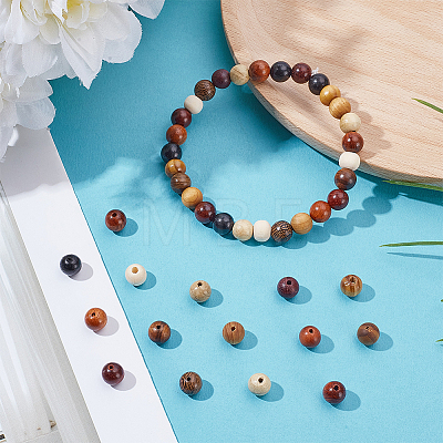 240Pcs 12 Colors Natural Unfinished Wood Beads WOOD-WR0001-17-1