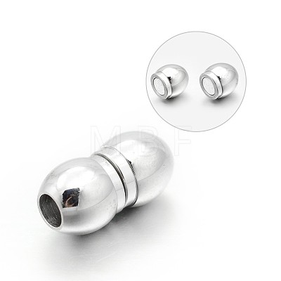 Peanut 304 Stainless Steel Smooth Surface Magnetic Clasps STAS-N065-50-1