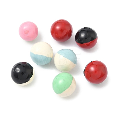 Brass Enamel Beads KK-G548-03-1