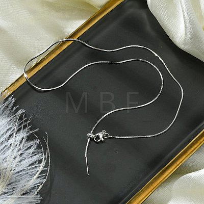 1mm Rack Plating Brass Round Snake Chain Adjustable Slider Necklaces for Women Men MAK-L044-50P-1