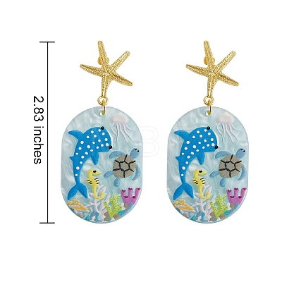 4 Pairs 4 Styles Epoxy Resin(with Dried Flower inside) & Cellulose Acetate(Resin) Dangle Stud Earring Sets EJEW-SZ0001-33-1