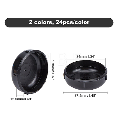 CHGCRAFT 48Pcs 2 Colors PVC Furniture Sliders FIND-CA0002-32-1