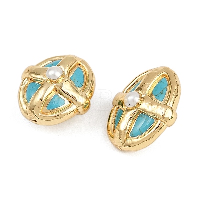 Electroplated Synthetic Turquoise Beads KK-K362-15G-1