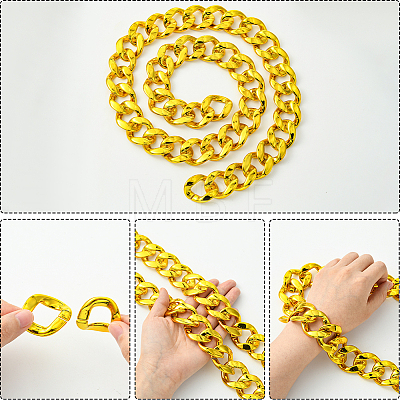 1Pc Acrylic Cuban Link Chain Necklaces for Men NJEW-SP0001-09B-G-1