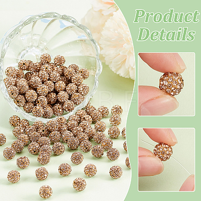 200Pcs Pave Disco Ball Beads RB-PH0001-41I-1