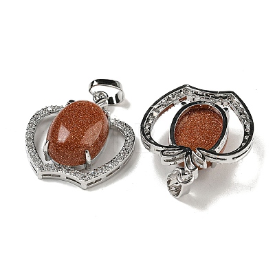 Synthetic Goldstone with Clear Cubic Zirconia Pendants G-G133-03P-25-1