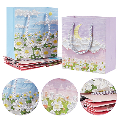  24Pcs 4 Styles Paper Gift Bags with Polyester Handles CARB-NB0001-13-1