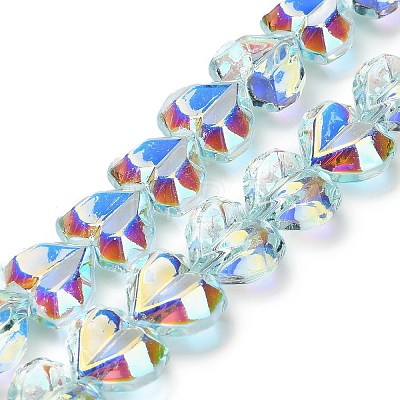 Electroplate Transparent Glass Beads Strands EGLA-B012-AB05-1