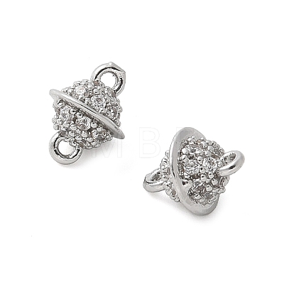 Brass Micro Pave Cubic Zirconia Connector Charms KK-U056-36P-1