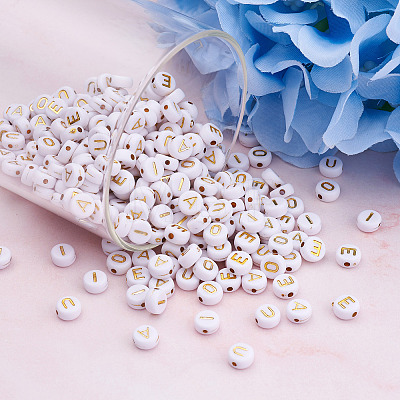 500Pcs 5 Style Plating Acrylic Beads PACR-BY0001-01-1