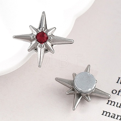 Rhinestone Star Clip-on Earrings EJEW-B116-01P-01-1