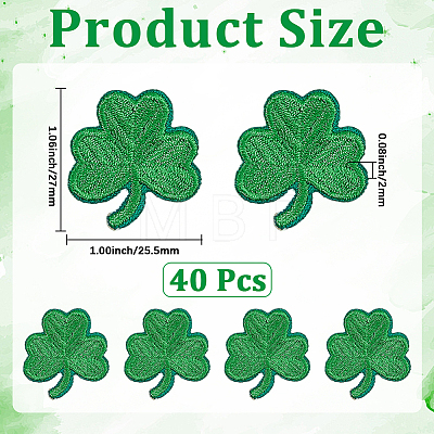 40Pcs Saint Patrick's Day Computerized Embroidery Cloth Self Adhesive Patches PATC-CY0001-51A-1