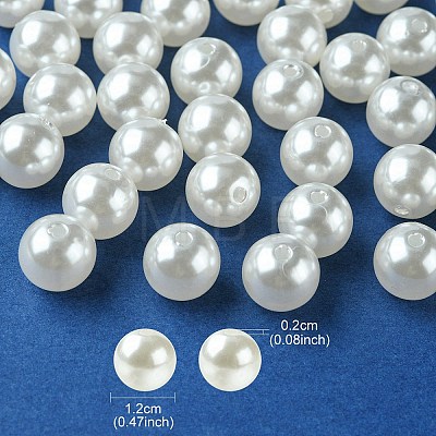 ABS Plastic Imitation Pearl Round Beads MACR-YW0002-12mm-82-1