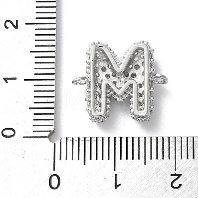 Brass Micro Pave Cubic Zirconia Letter Links KK-I717-04M-P-1