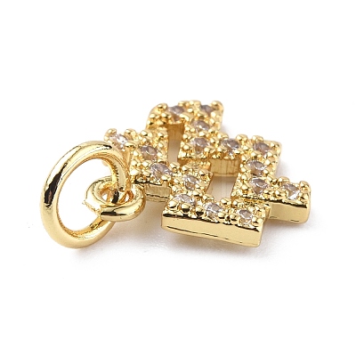 Brass Micro Pave Cubic Zirconia Charms ZIRC-F131-16G-04-1