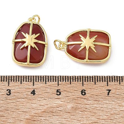 Brass & Natural Carnelian Pendants GG-CBAD360-19G-03-1