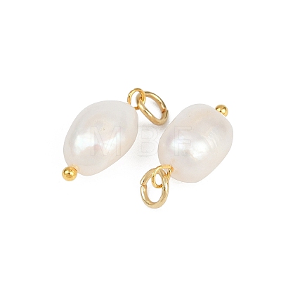 Grade B Natural Cultured Freshwater Pearl Charms X-PALLOY-JF01497-01-1