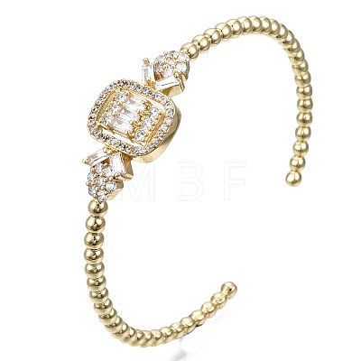 Sparkle Cubic Zirconia Ball Beaded Cuff Bangle for Her BJEW-N012-004-NF-1