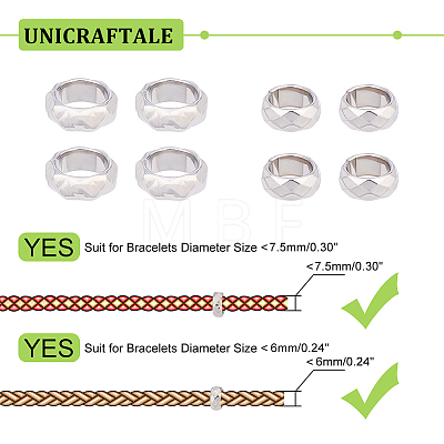 Unicraftale 20Pcs 2 Styles 304 Stainless Steel Spacer Beads STAS-UN0041-15-1