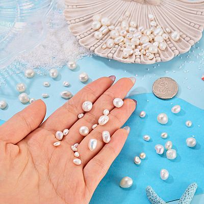 100Pcs 4 Styles Natural Cultured Freshwater Pearl Beads PEAR-TA0001-38-1