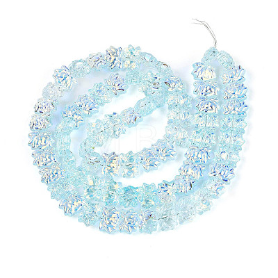 Baking Paint Electroplate Transparent Glass Beads Strands EGLA-N020-04F-1
