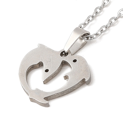 306 Stainless Steel Pendant Necklace for Women NJEW-Q772-01P-09-1