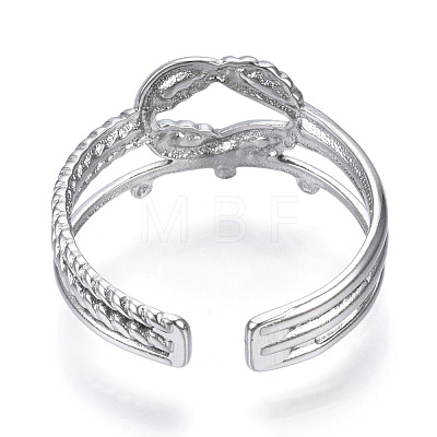 304 Stainless Steel Knot Open Cuff Ring RJEW-N040-22-1