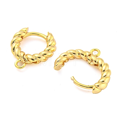 Brass Hoop Earring Findings with Latch Back Closure KK-M286-20G-1