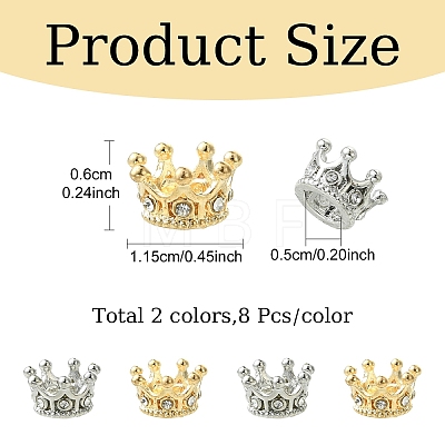 16Pcs 2 Colors Alloy European Beads MPDL-YW0001-09-1