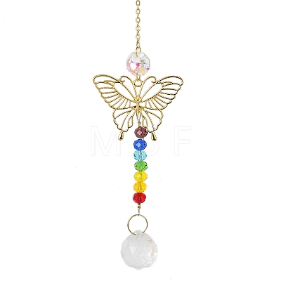 Alloy Hollow Butterfly Hanging Ornaments HJEW-Q012-03B-1