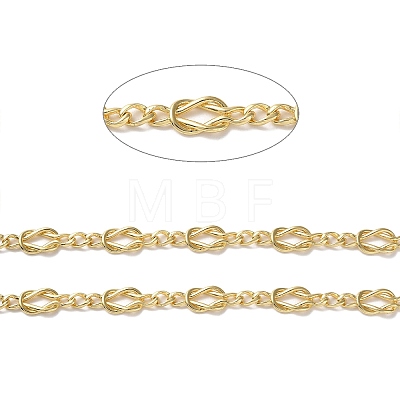 Rack Plating Brass Bowknot Link Chains CHC-C005-06G-1