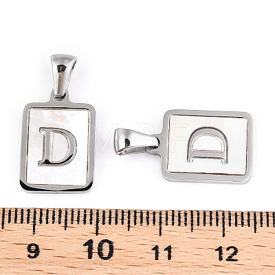 304 Stainless Steel Pave Shell Pendants STAS-G327-01P-D-1