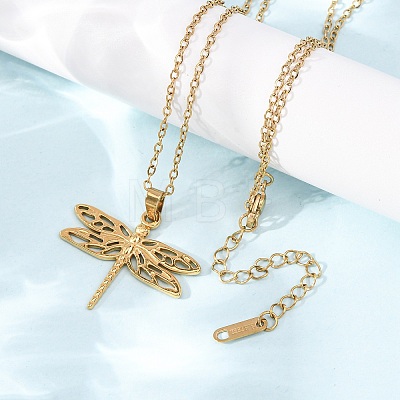 304 Stainless Steel Pendant Cable Chain Necklaces for Men Women NJEW-K308-03B-G-1