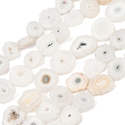 Natural Sunflower Druzy Agate Slice Beads Strands G-K381-A01-1